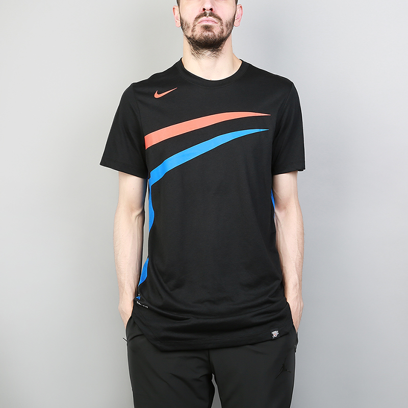 мужская черная футболка Nike NBA Oklahoma City Thunder City Edition Dri-Fit Tee 890973-010 - цена, описание, фото 1